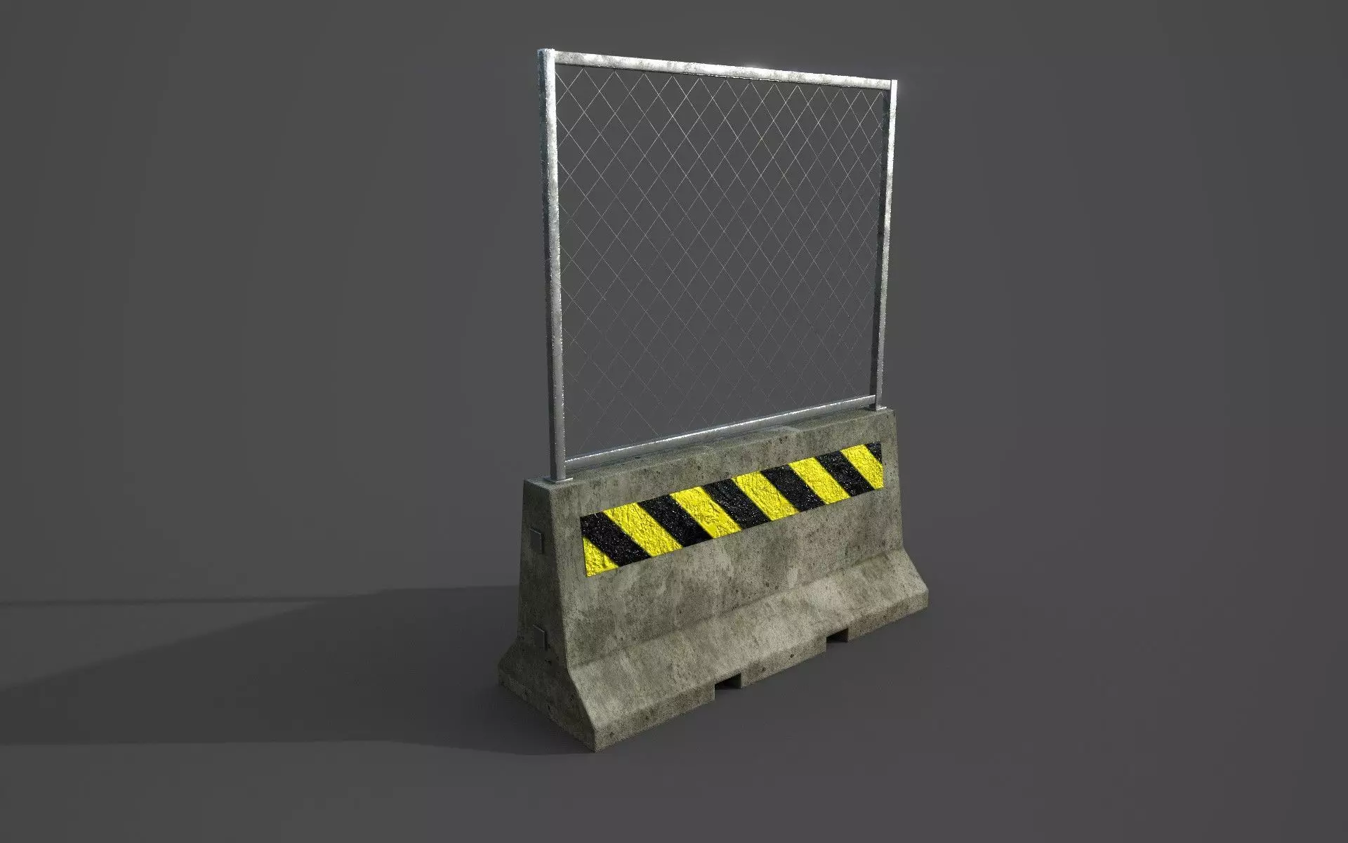 Concrete barrier  Low-poly 3D model_0