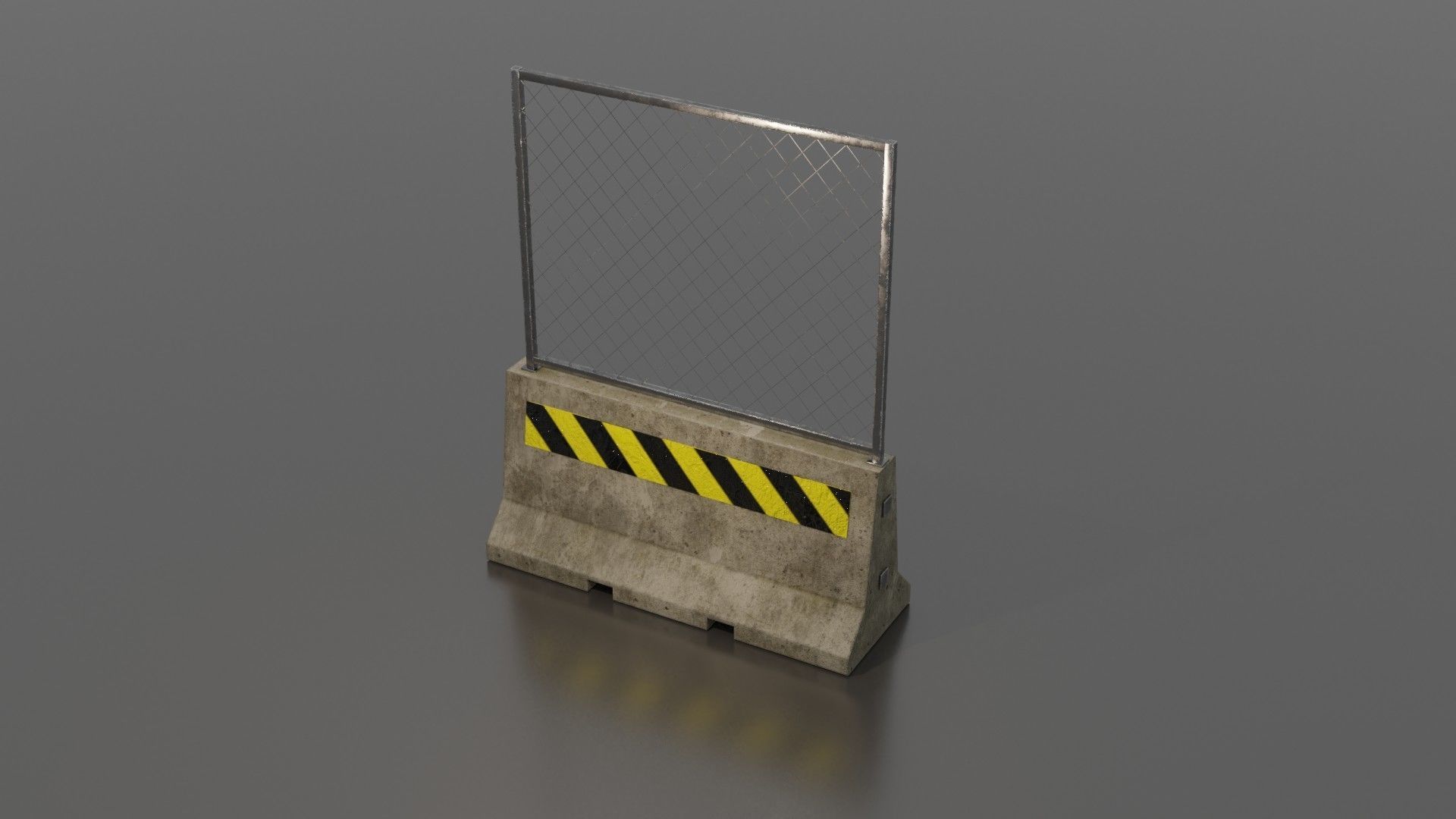 Concrete barrier  Low-poly 3D model_28
