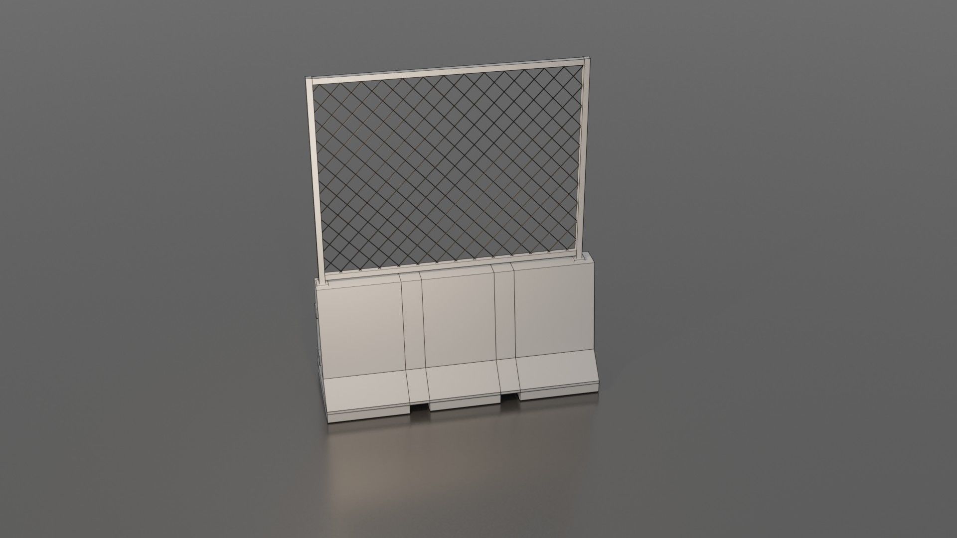 Concrete barrier  Low-poly 3D model_17
