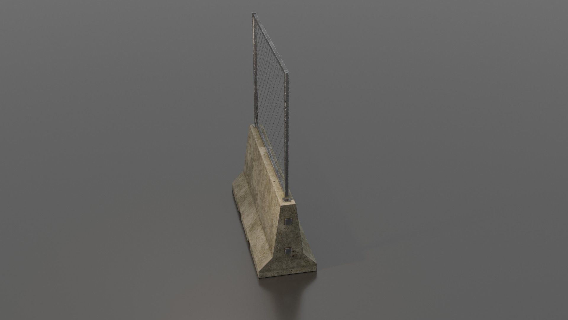 Concrete barrier  Low-poly 3D model_33