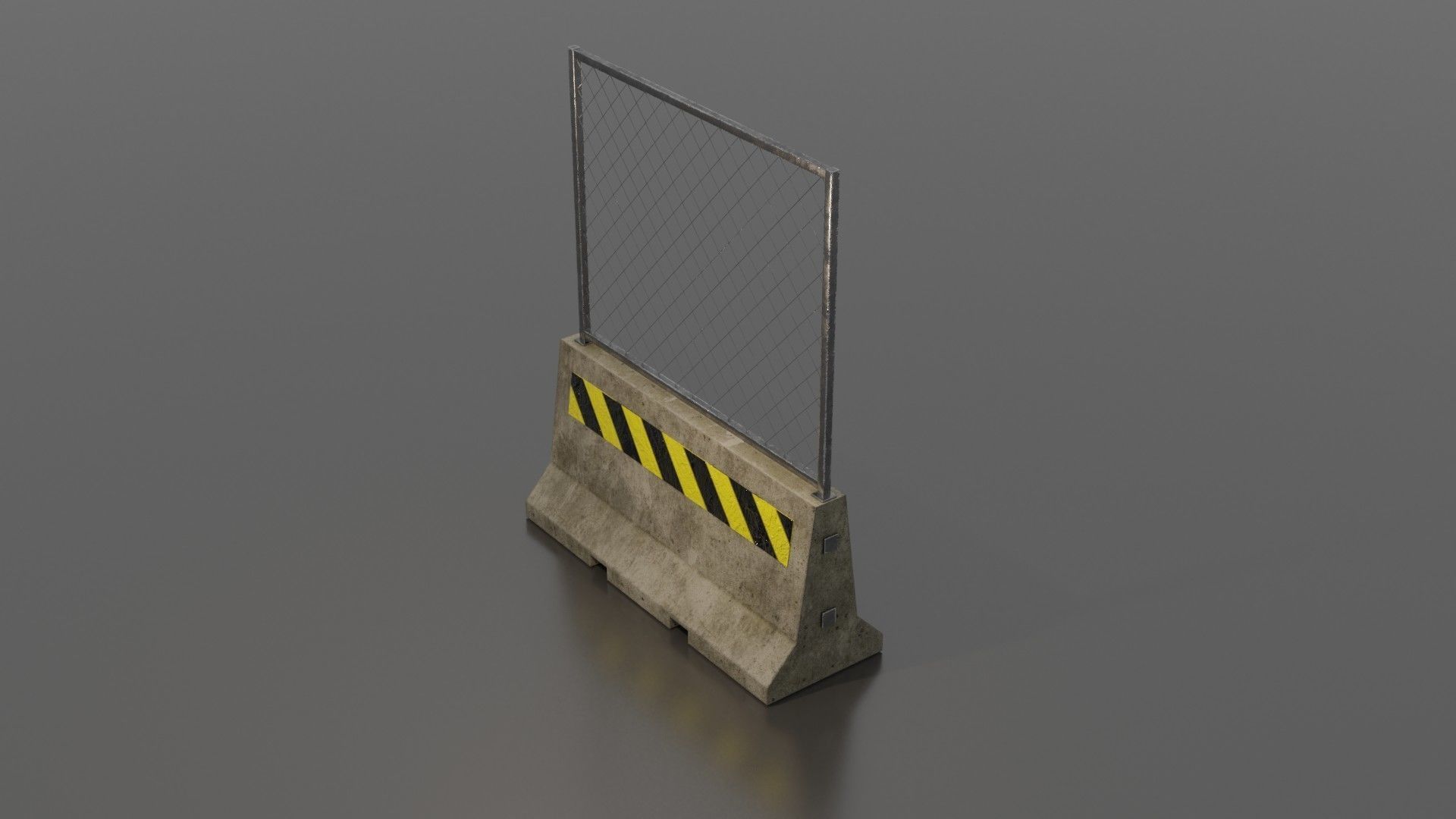 Concrete barrier  Low-poly 3D model_27
