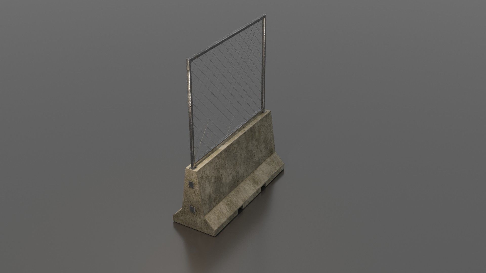 Concrete barrier  Low-poly 3D model_23