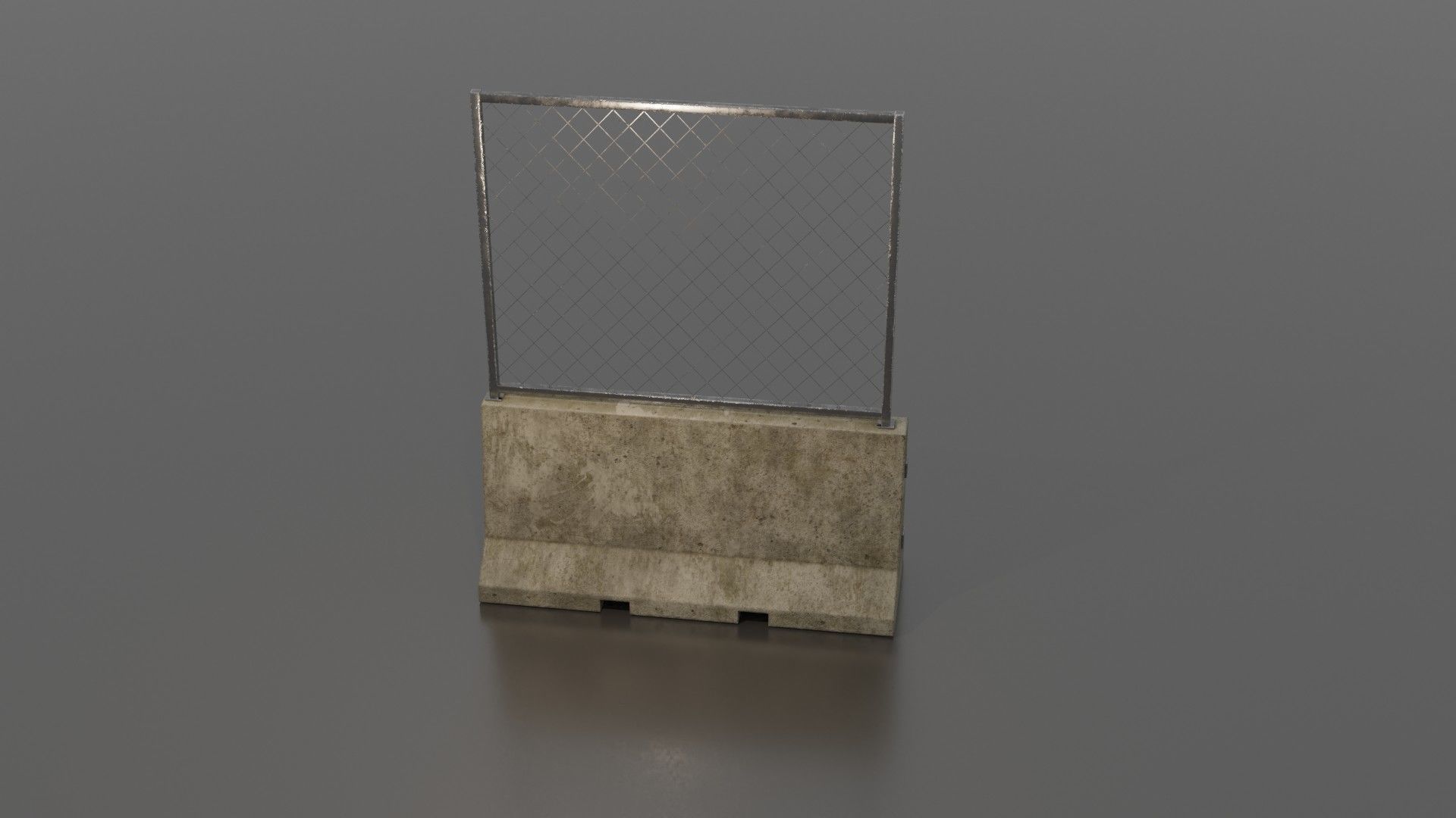Concrete barrier  Low-poly 3D model_36