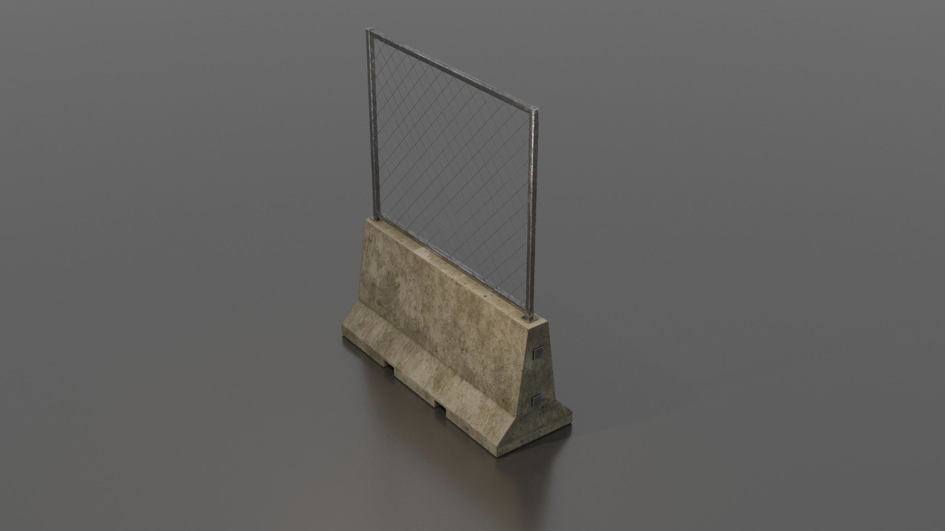 Concrete barrier  Low-poly 3D model_34