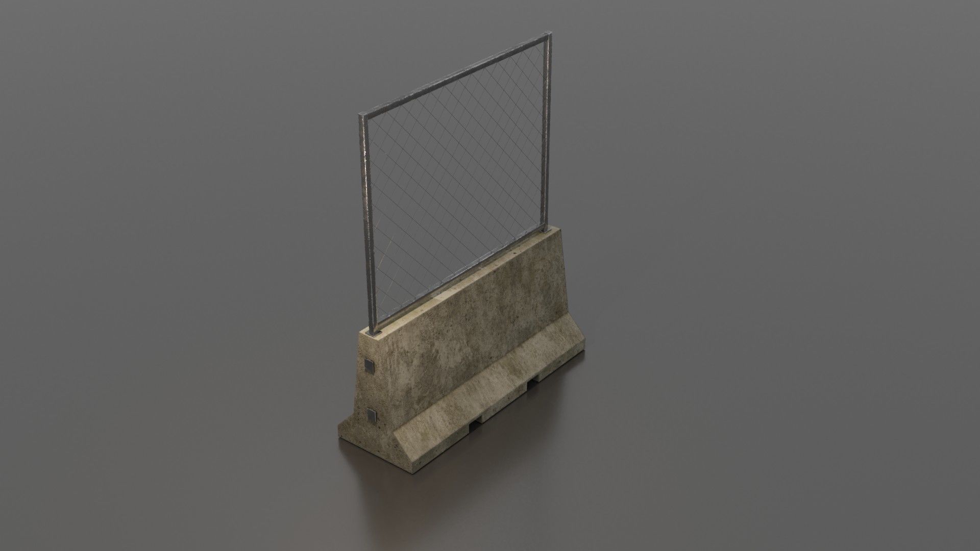 Concrete barrier  Low-poly 3D model_22