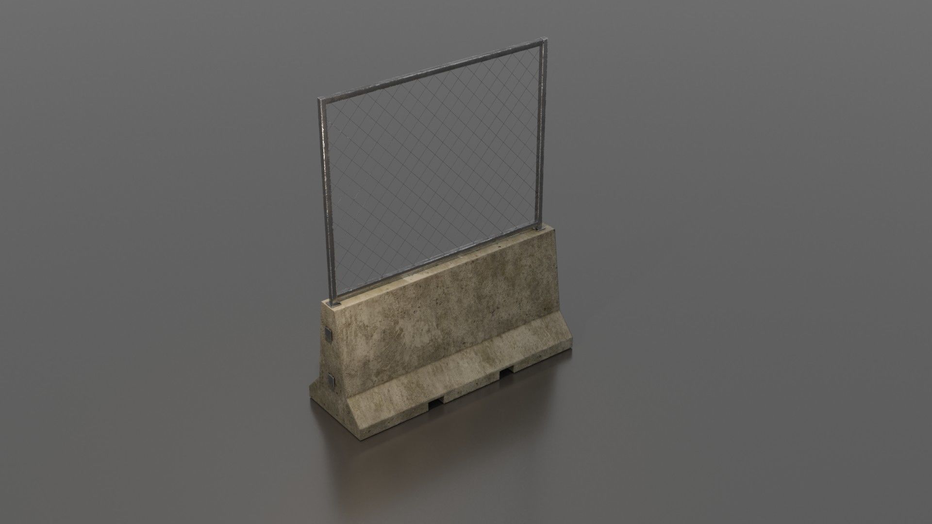 Concrete barrier  Low-poly 3D model_39