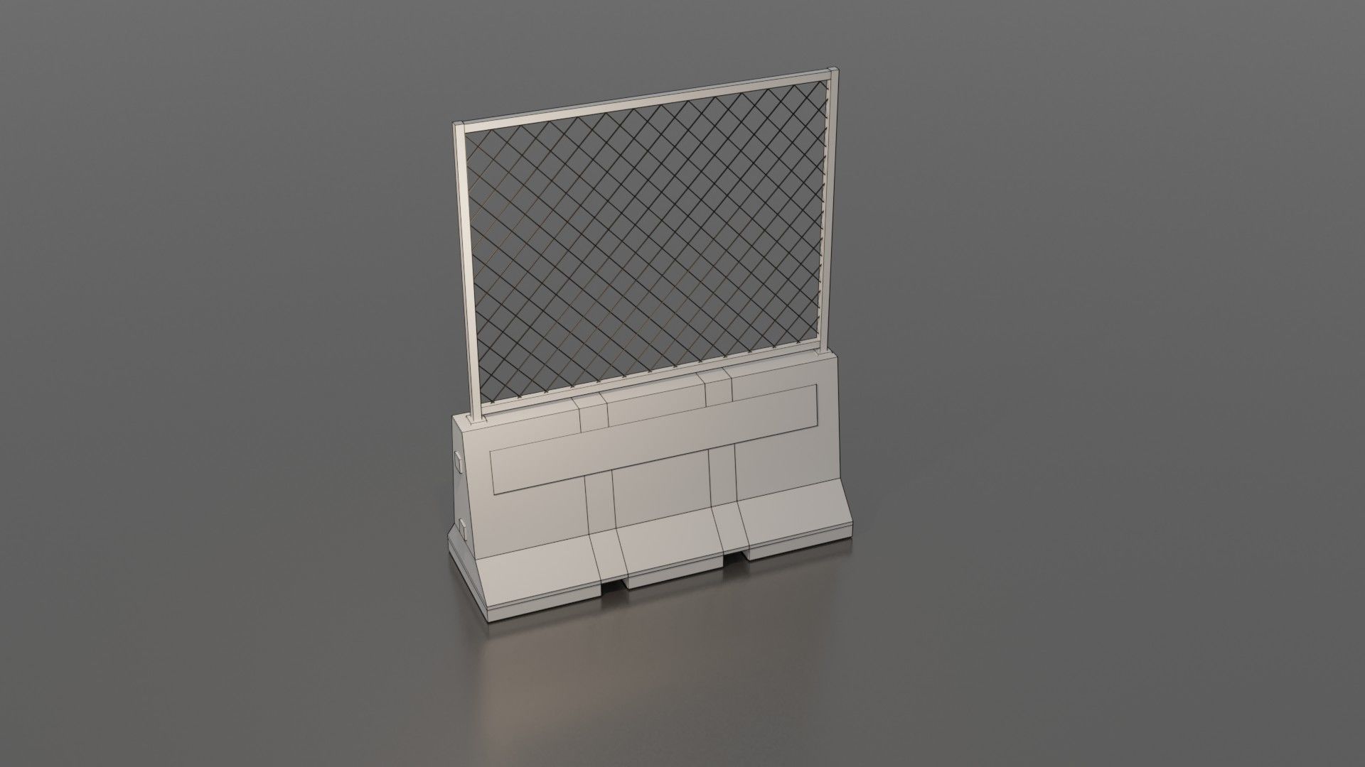 Concrete barrier  Low-poly 3D model_10