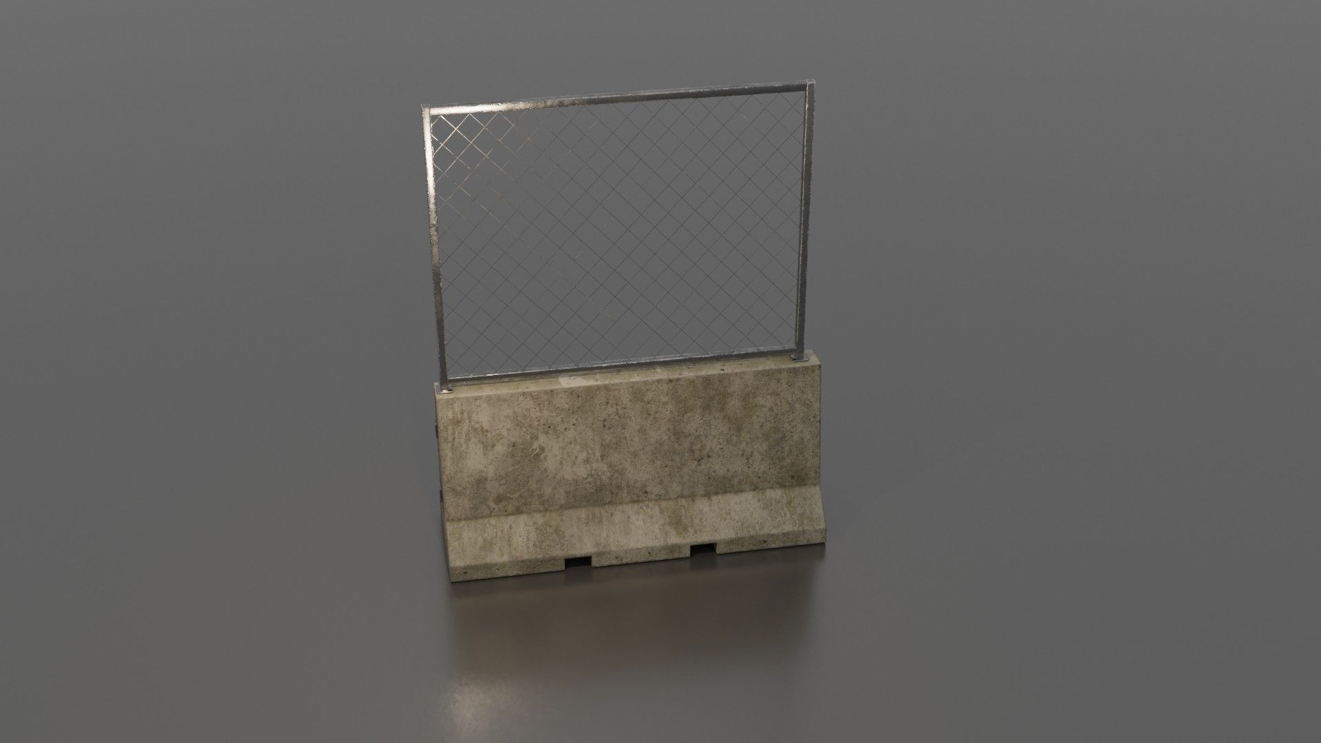Concrete barrier  Low-poly 3D model_37