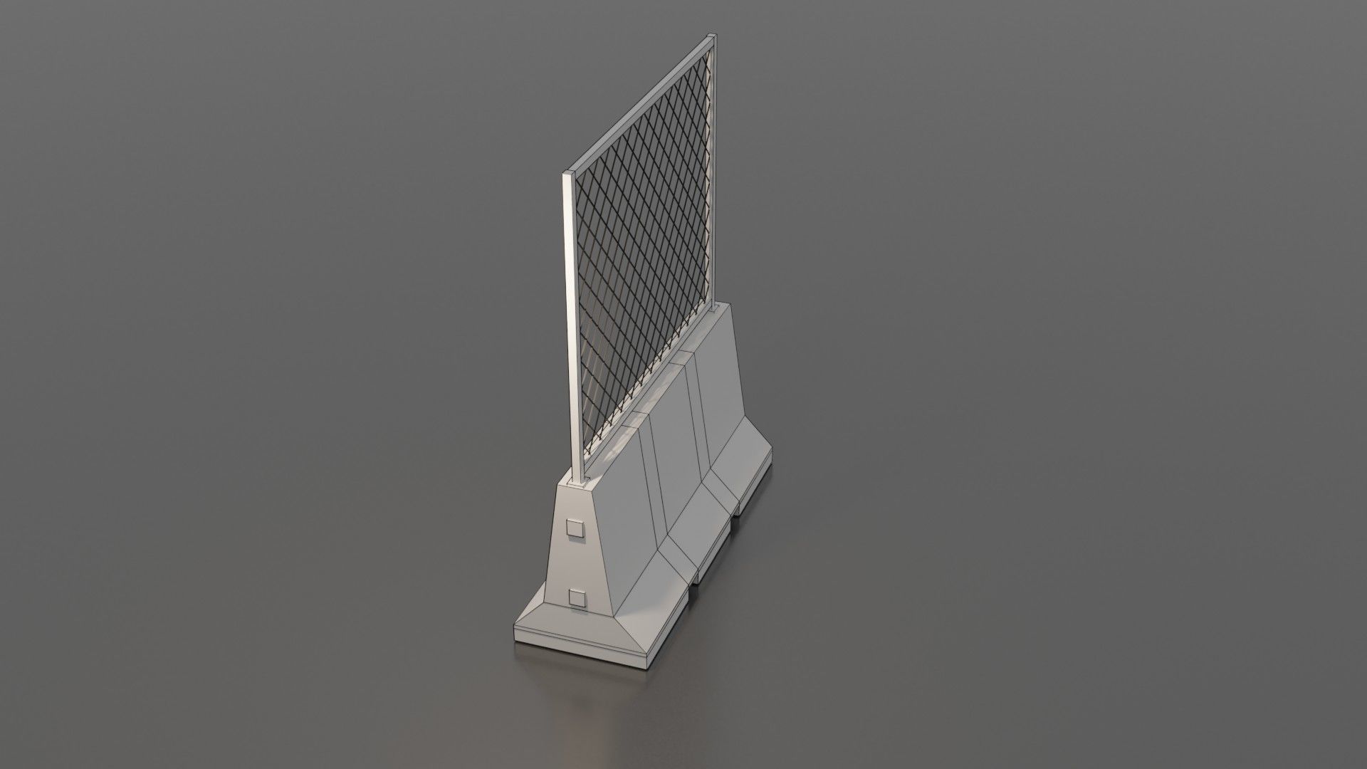 Concrete barrier  Low-poly 3D model_4