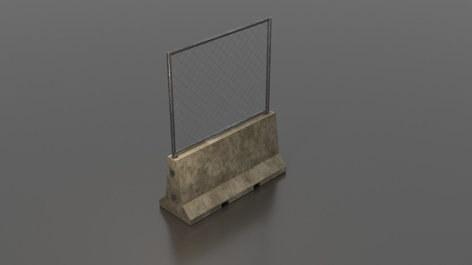Concrete barrier  Low-poly 3D model_40
