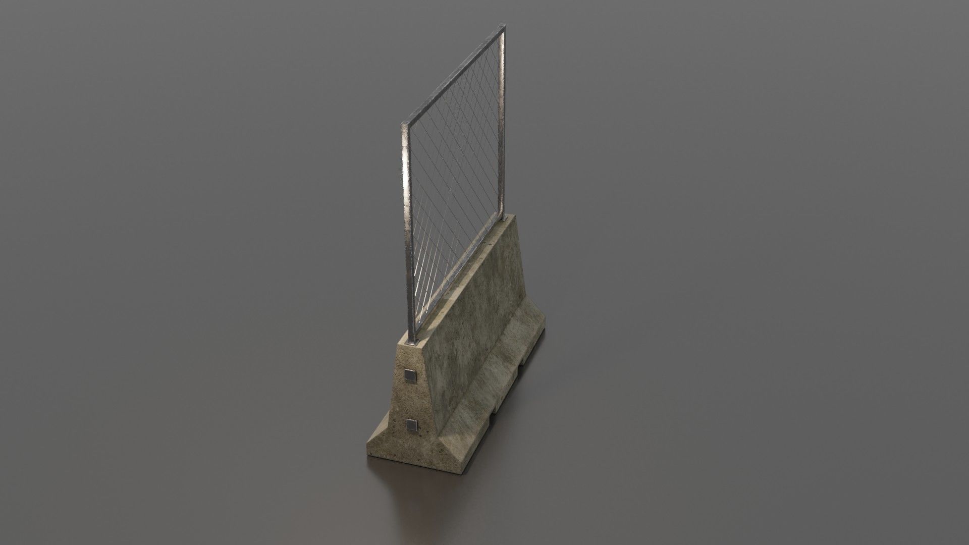 Concrete barrier  Low-poly 3D model_24