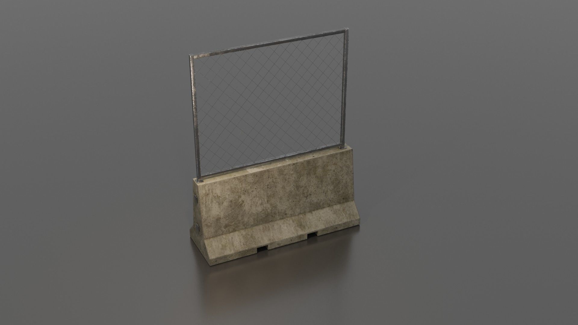 Concrete barrier  Low-poly 3D model_38