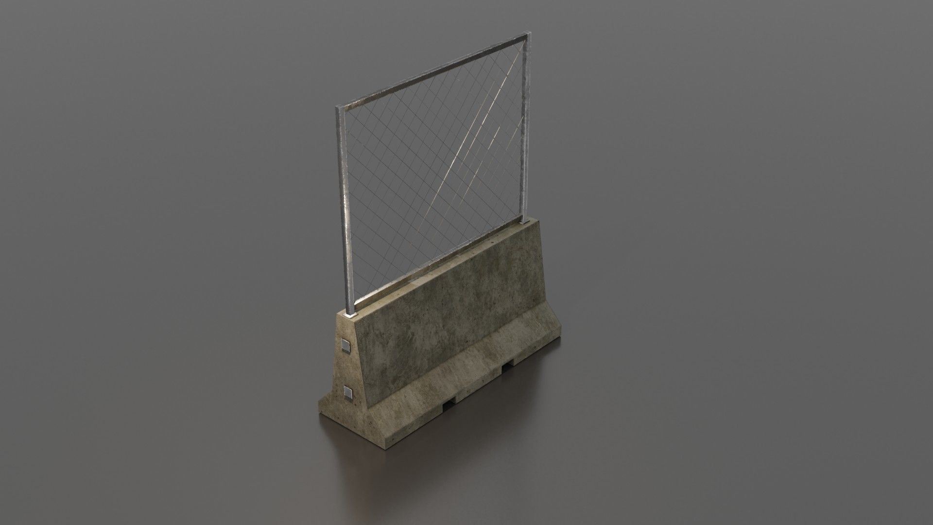 Concrete barrier  Low-poly 3D model_21