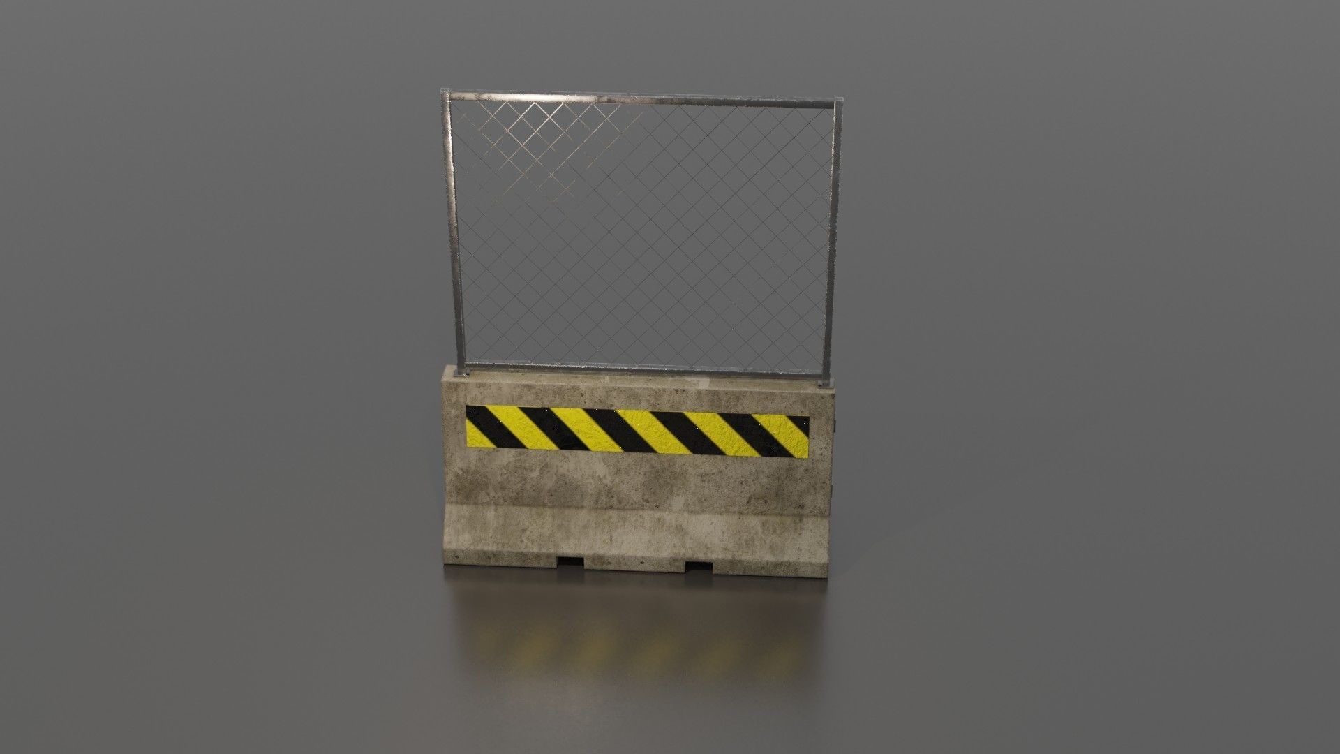 Concrete barrier  Low-poly 3D model_29
