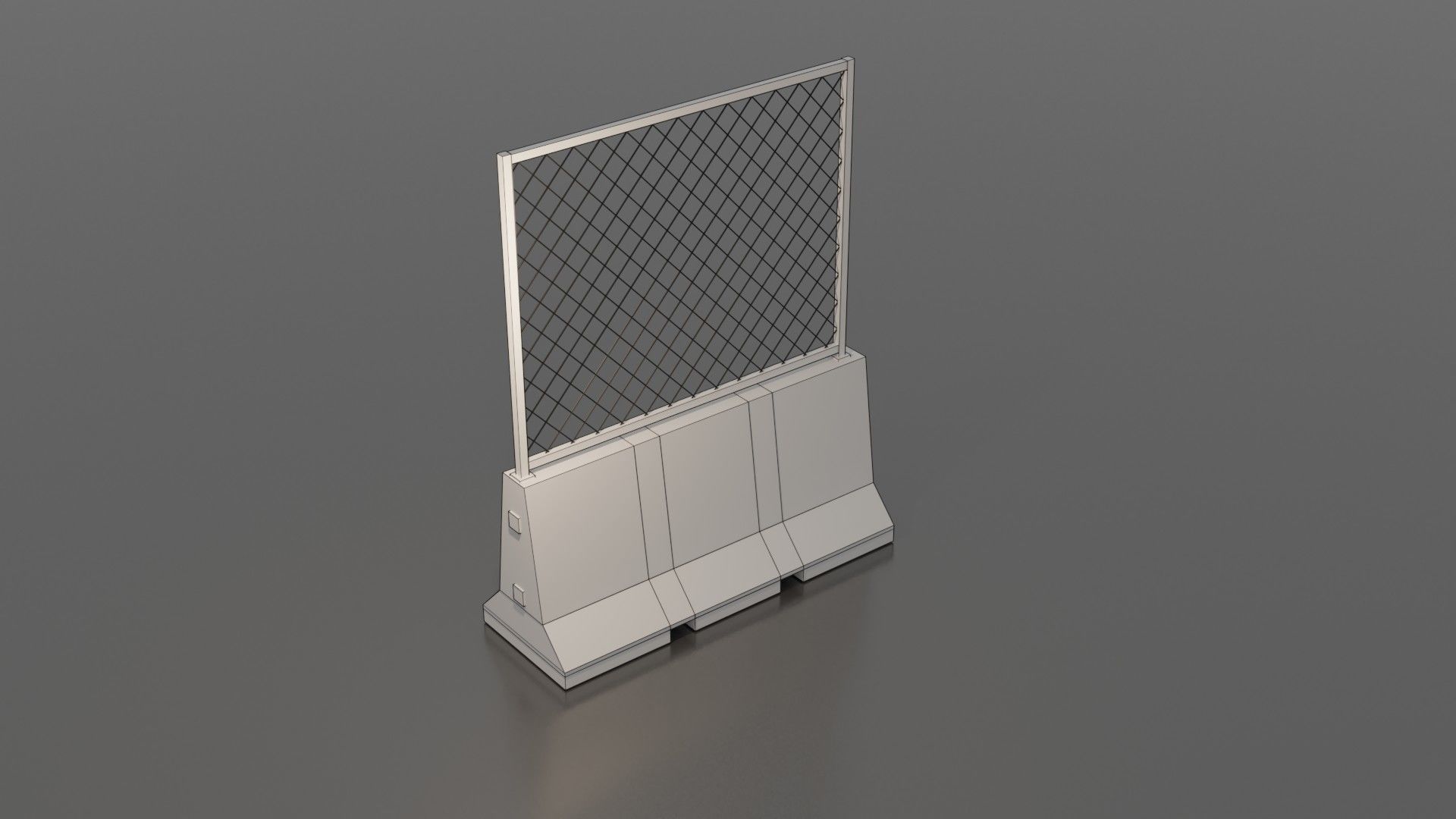 Concrete barrier  Low-poly 3D model_19