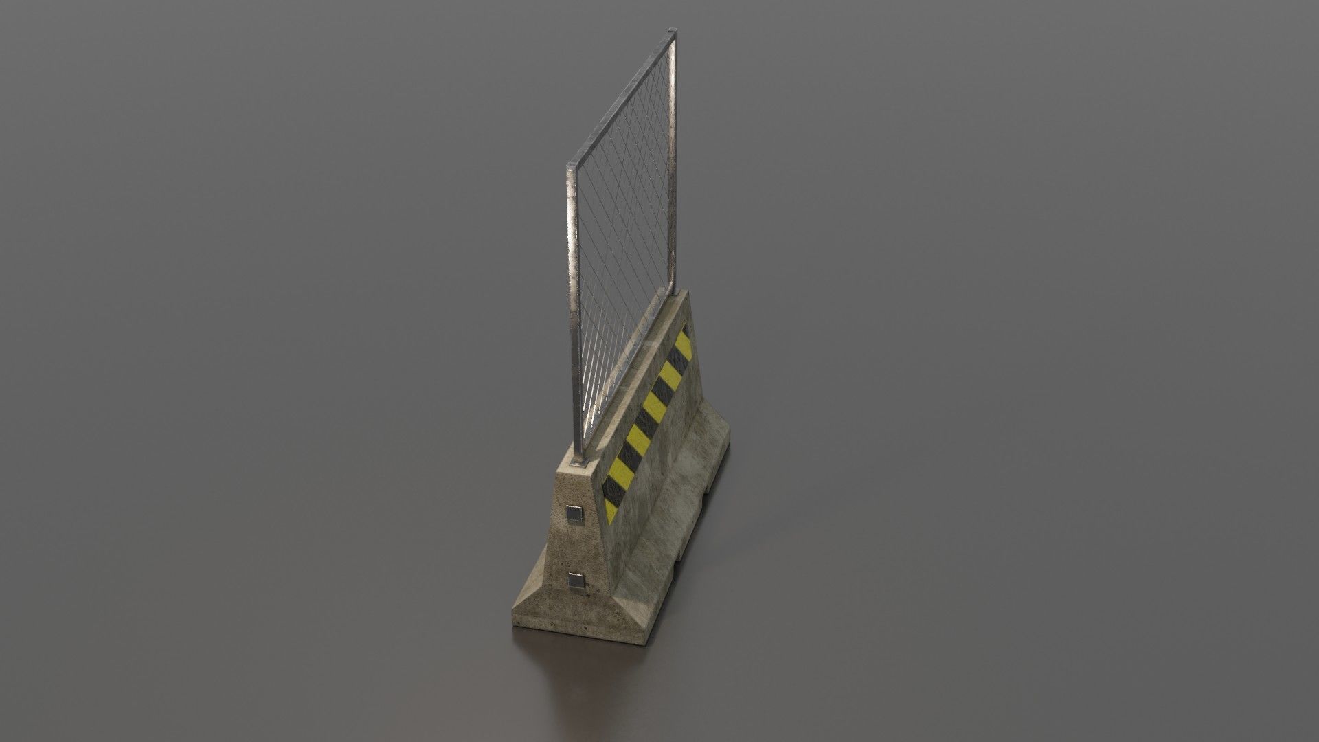 Concrete barrier  Low-poly 3D model_32