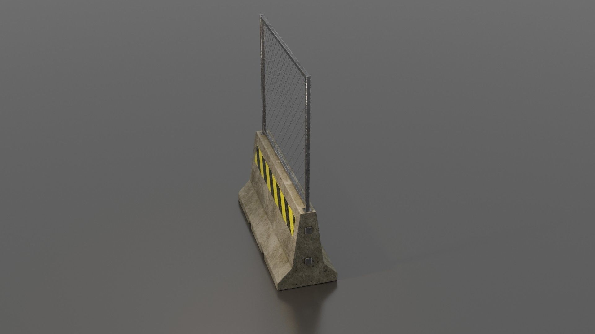 Concrete barrier  Low-poly 3D model_26