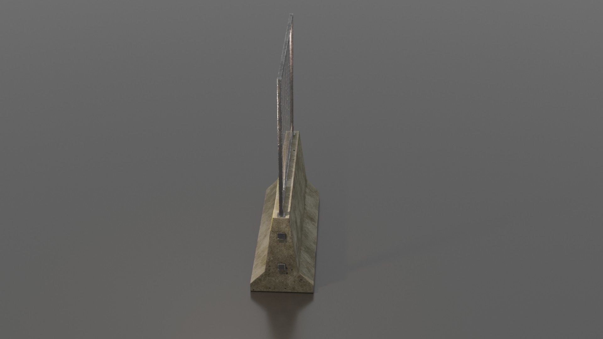 Concrete barrier  Low-poly 3D model_25