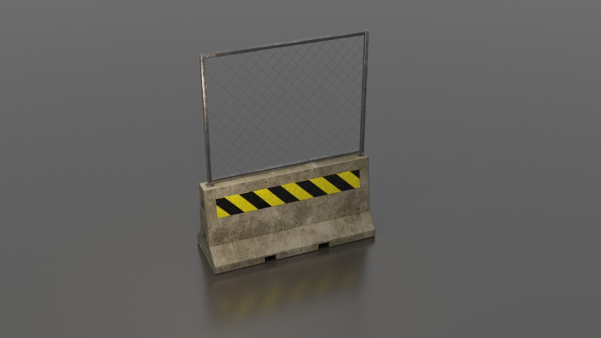 Concrete barrier  Low-poly 3D model_30
