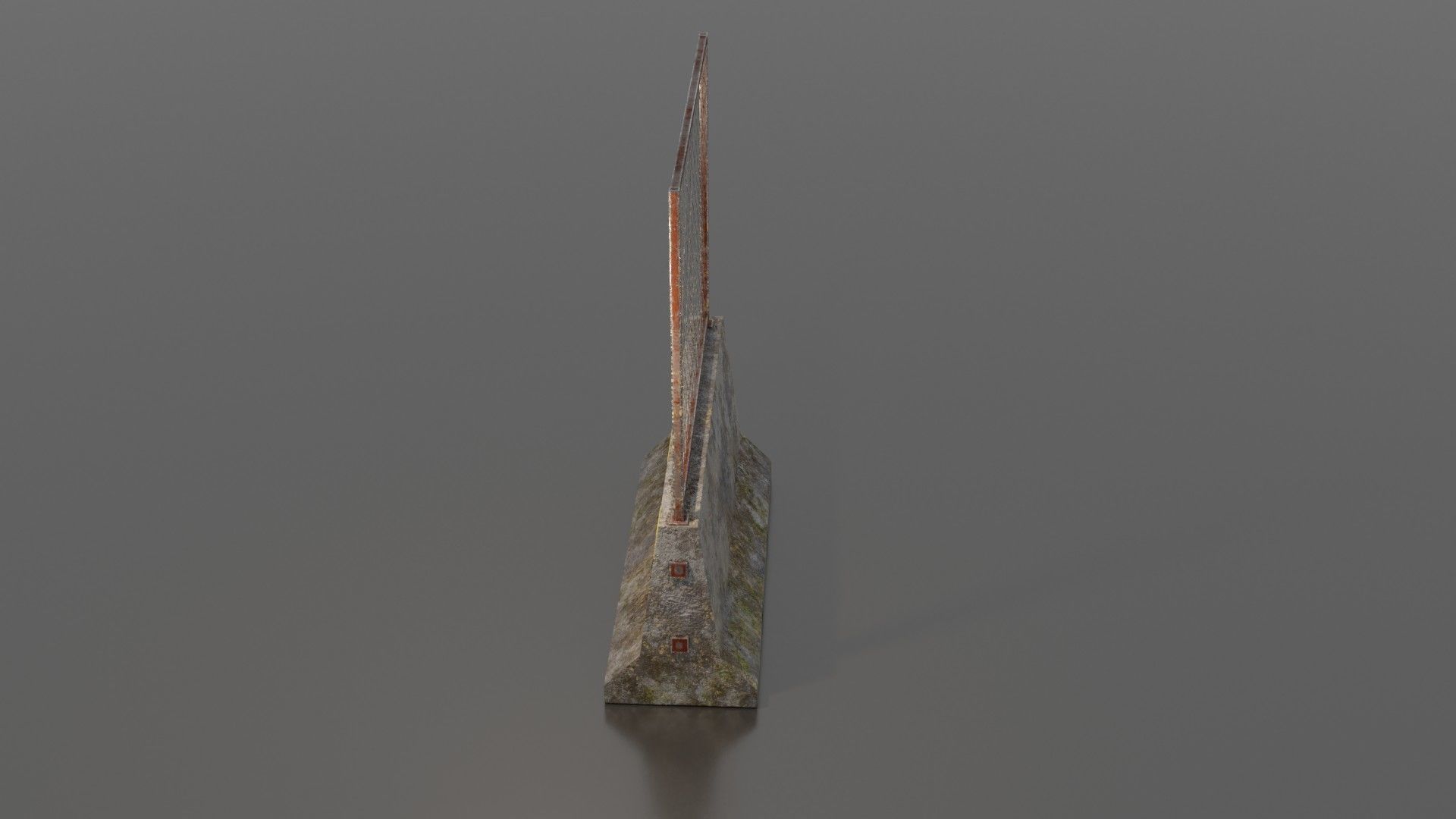 Concrete barrier  Low-poly 3D model_25