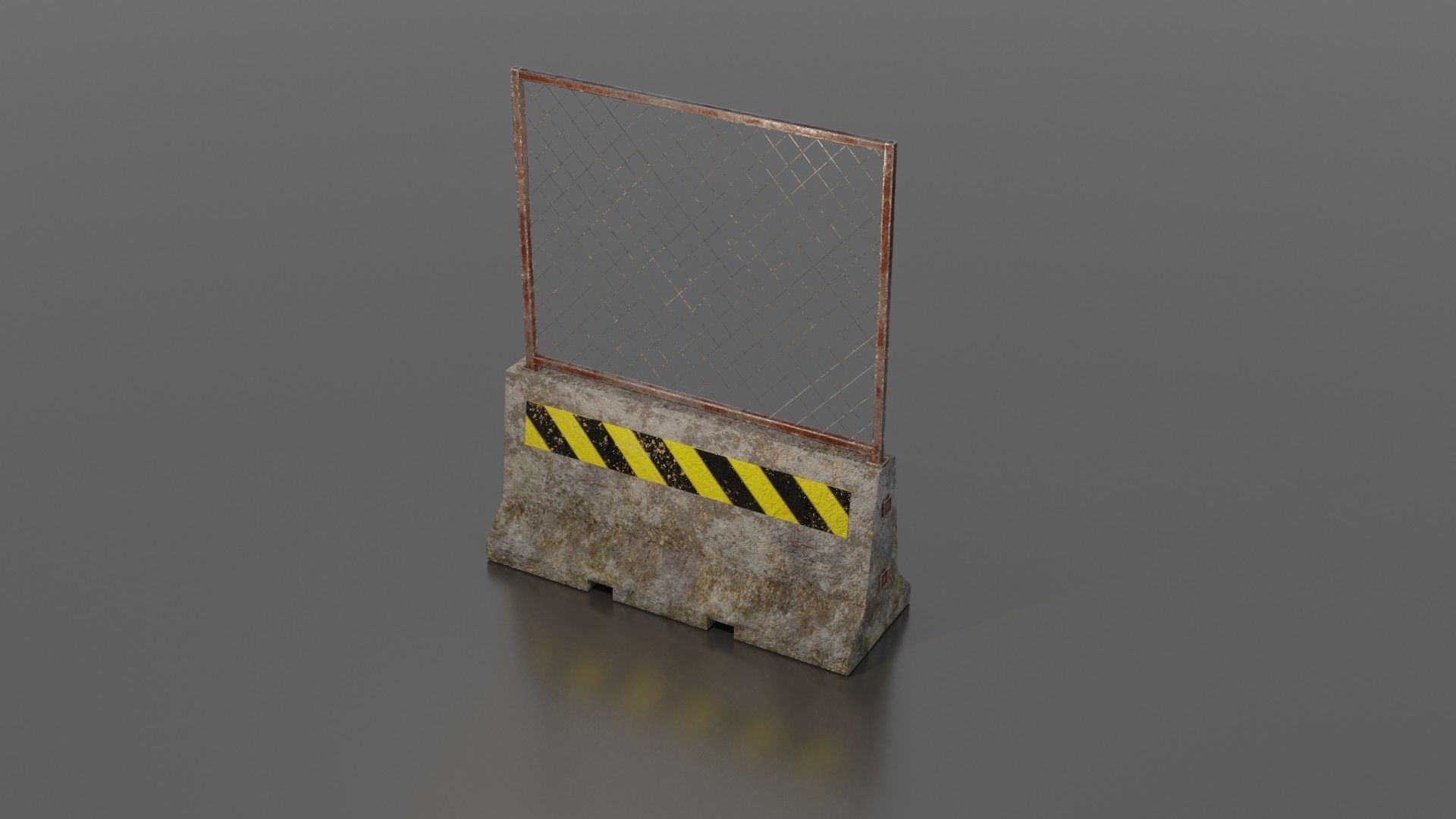 Concrete barrier  Low-poly 3D model_28