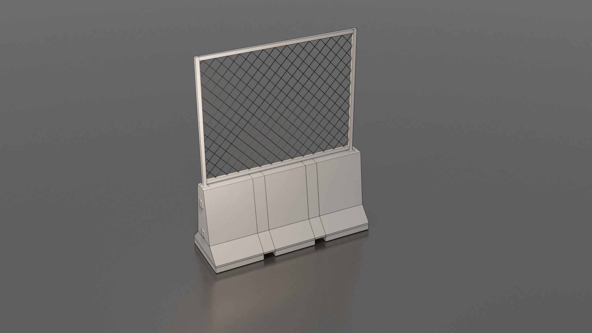 Concrete barrier  Low-poly 3D model_18