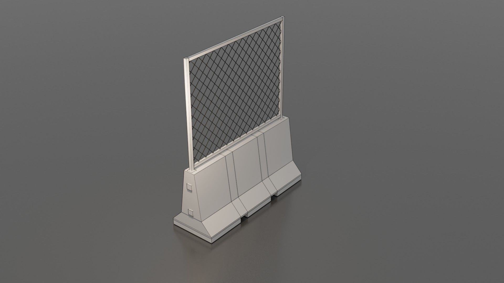 Concrete barrier  Low-poly 3D model_2