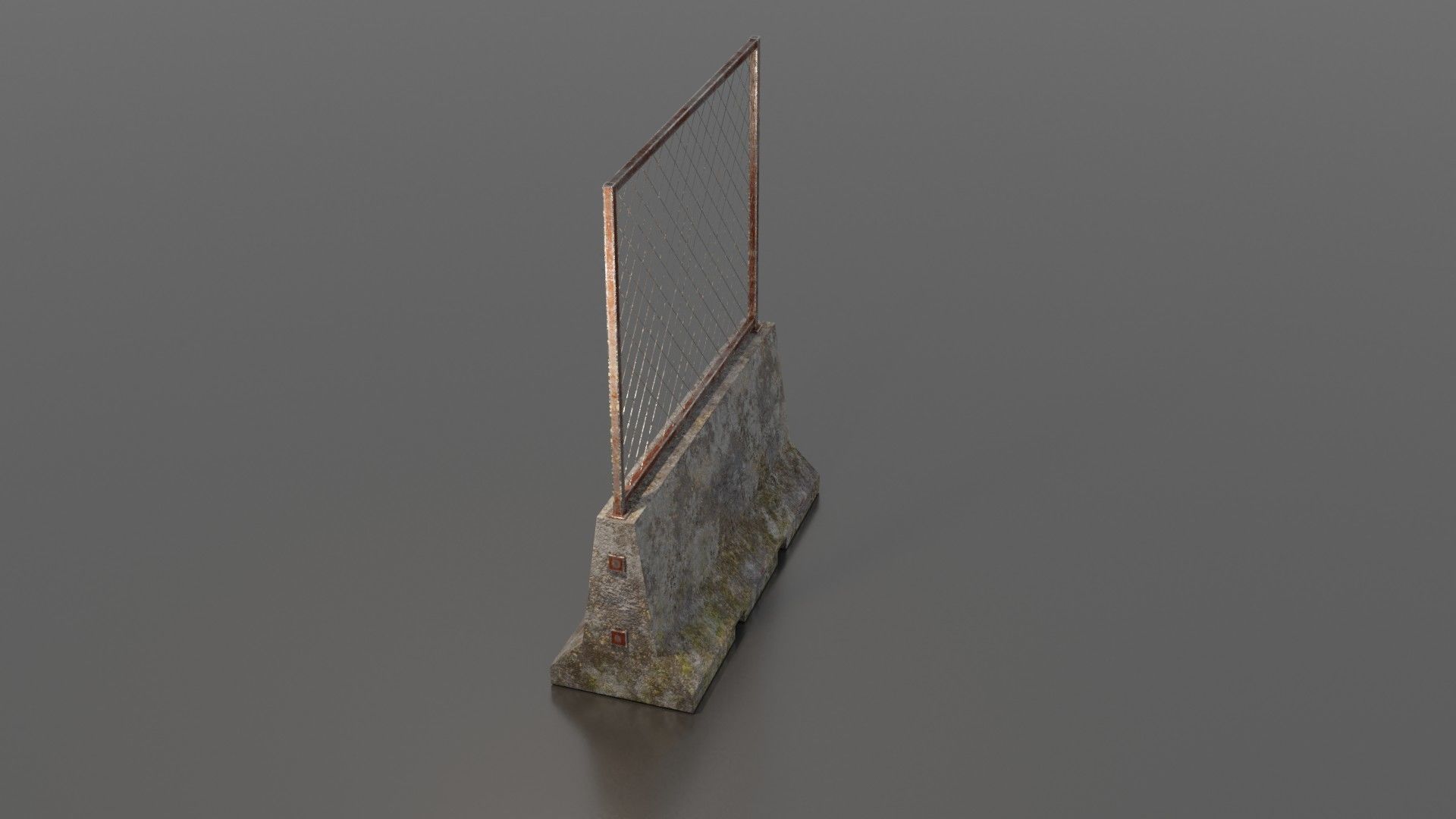 Concrete barrier  Low-poly 3D model_24