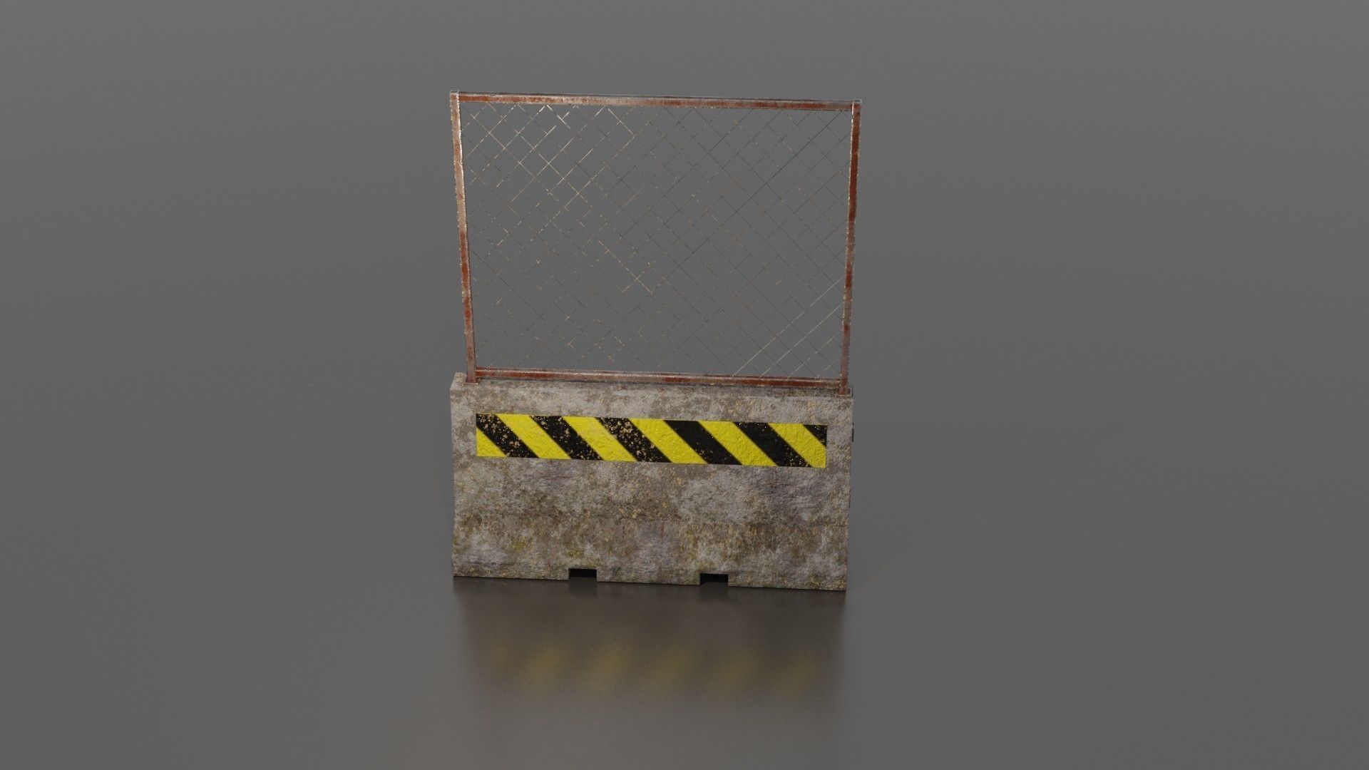 Concrete barrier  Low-poly 3D model_29