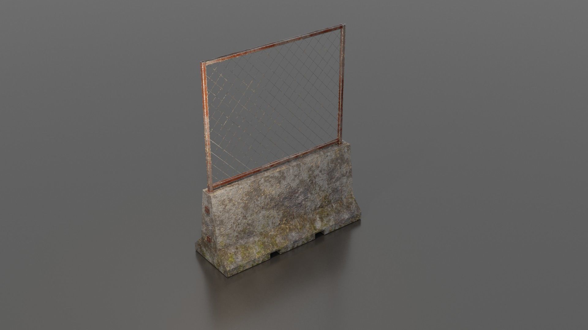 Concrete barrier  Low-poly 3D model_39