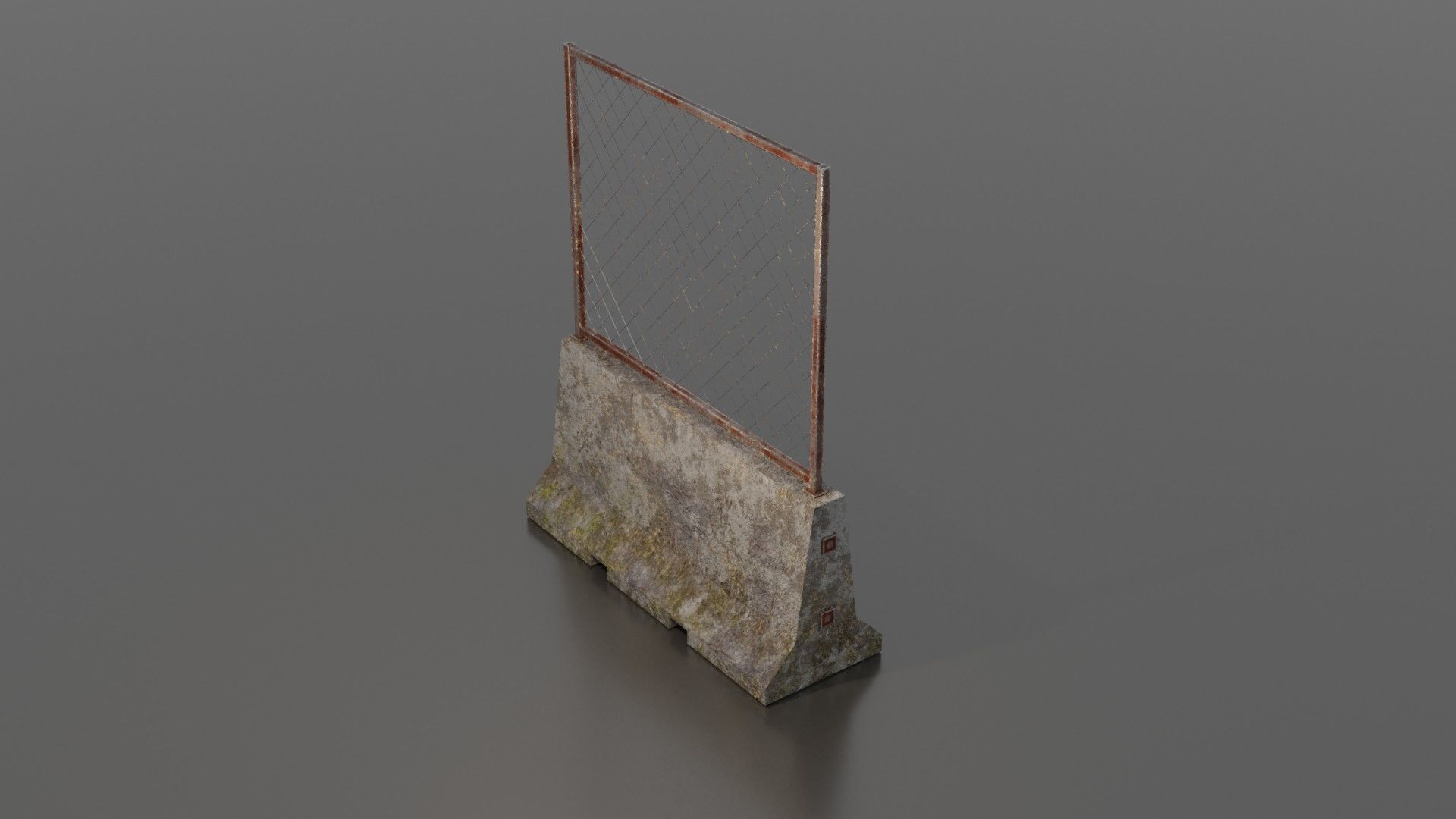 Concrete barrier  Low-poly 3D model_34