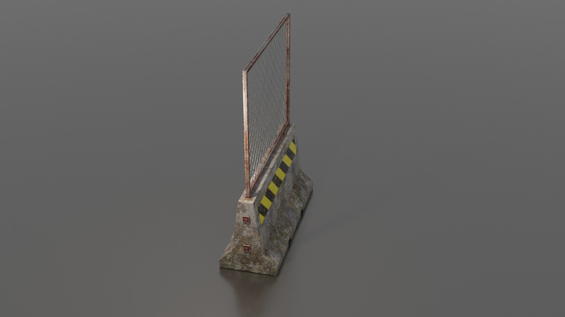 Concrete barrier  Low-poly 3D model_32