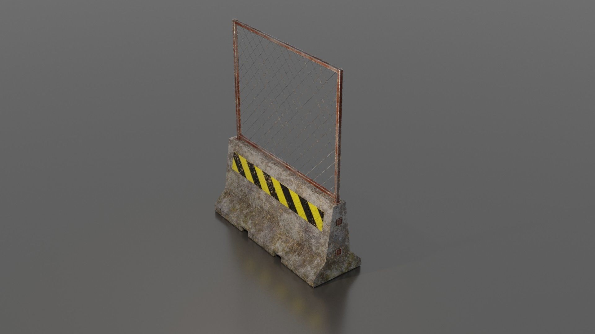 Concrete barrier  Low-poly 3D model_27