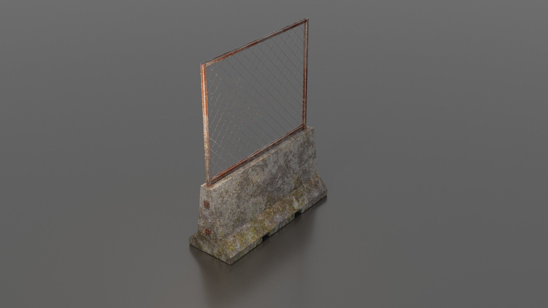 Concrete barrier  Low-poly 3D model_22