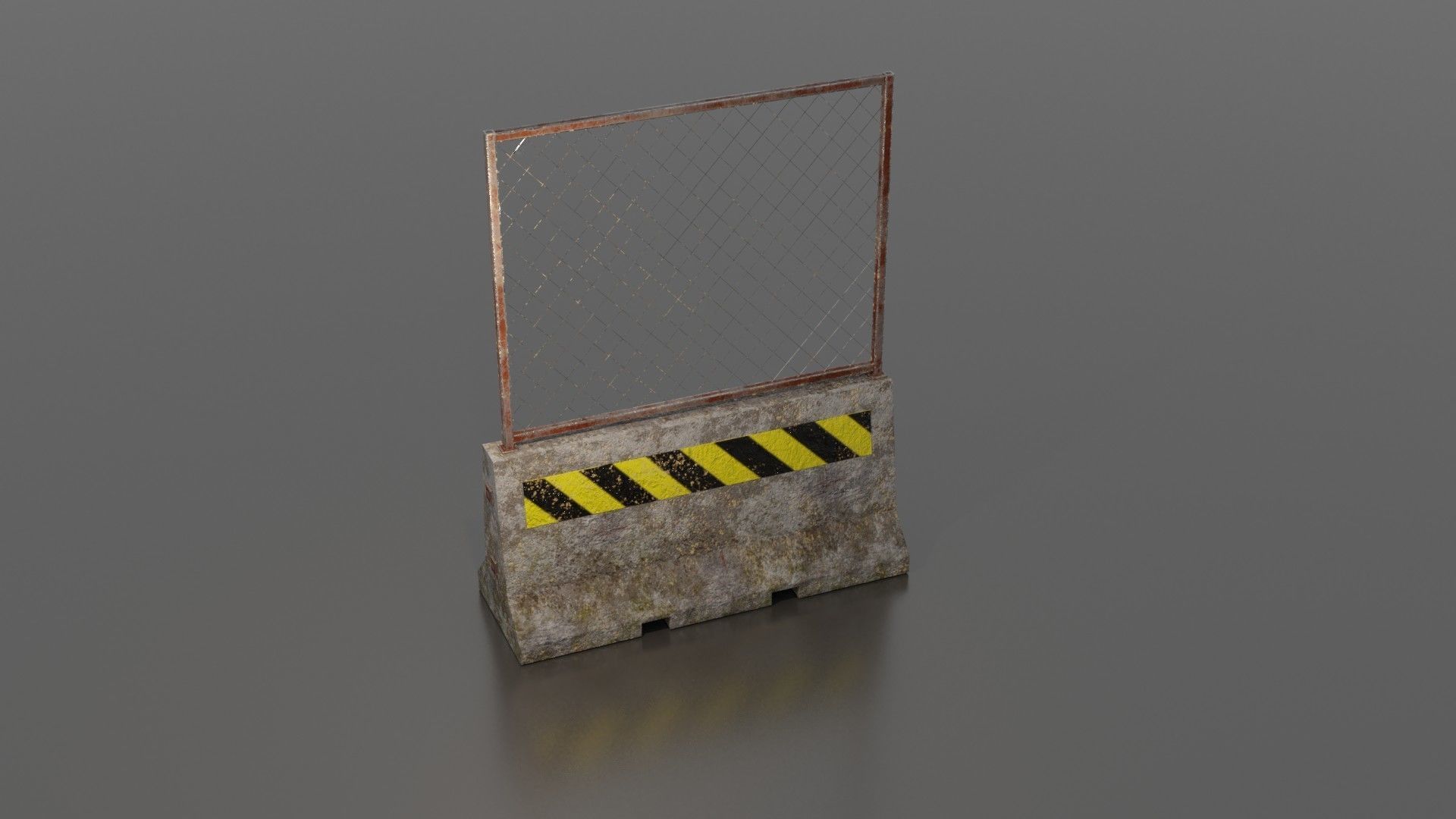 Concrete barrier  Low-poly 3D model_30