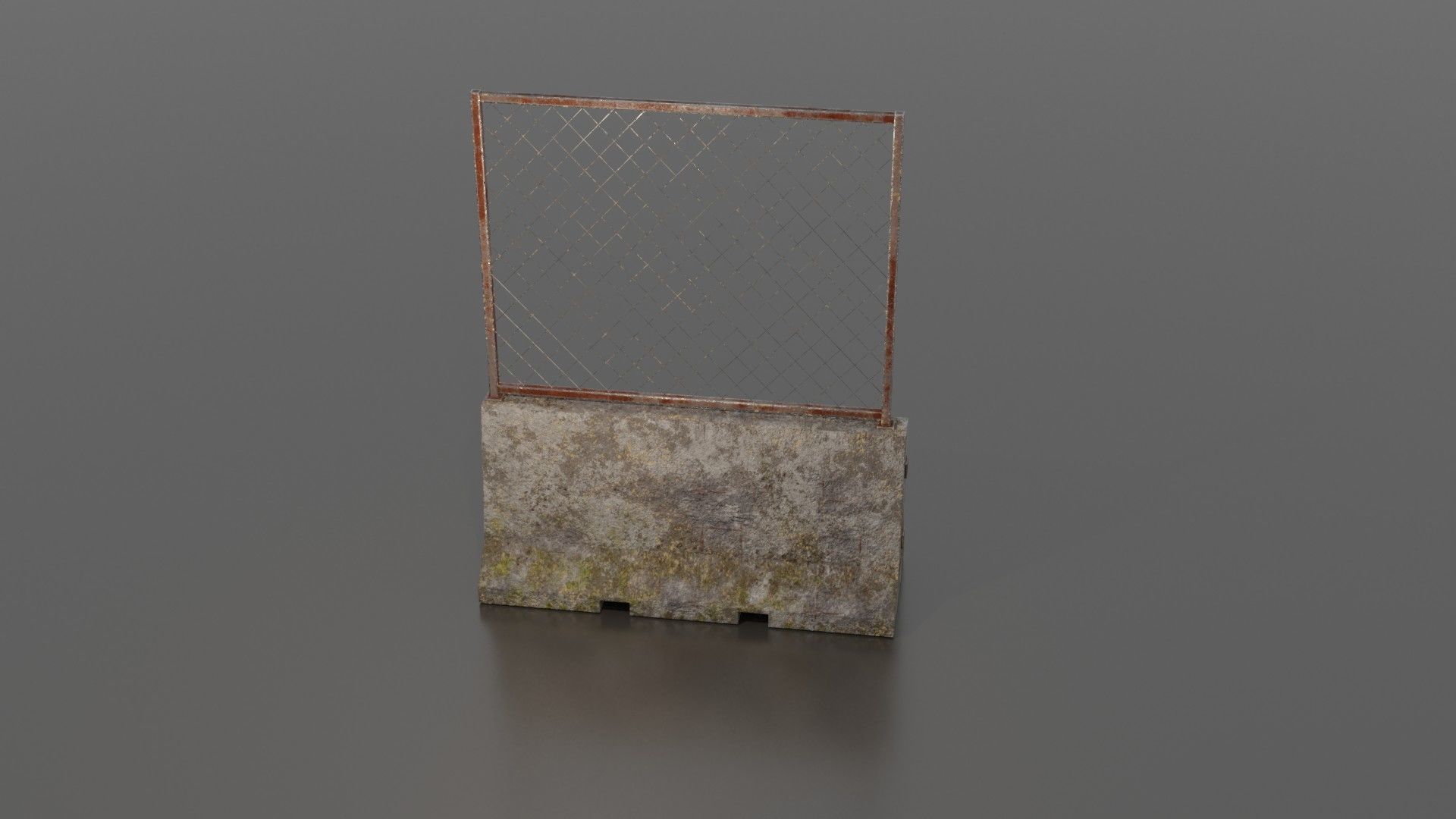 Concrete barrier  Low-poly 3D model_36