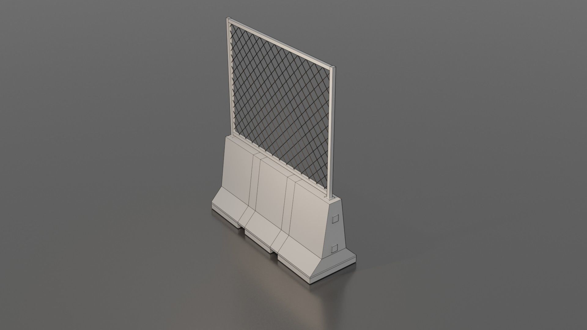 Concrete barrier  Low-poly 3D model_14