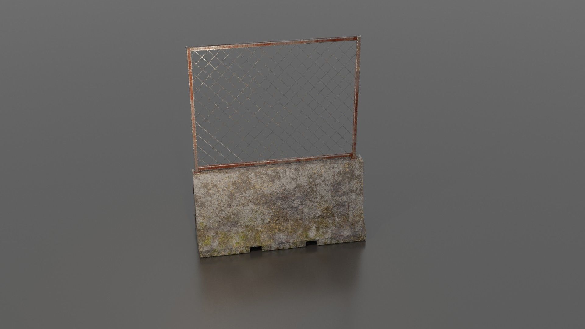 Concrete barrier  Low-poly 3D model_37