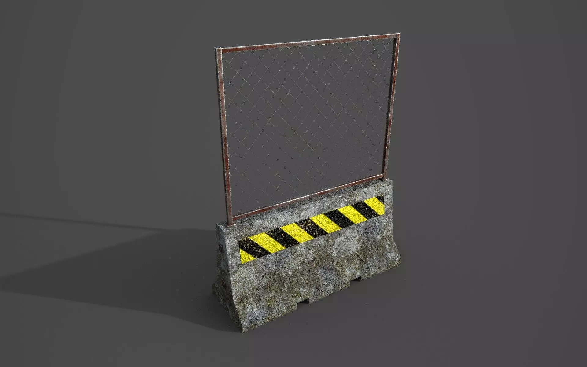 Concrete barrier  Low-poly 3D model_0