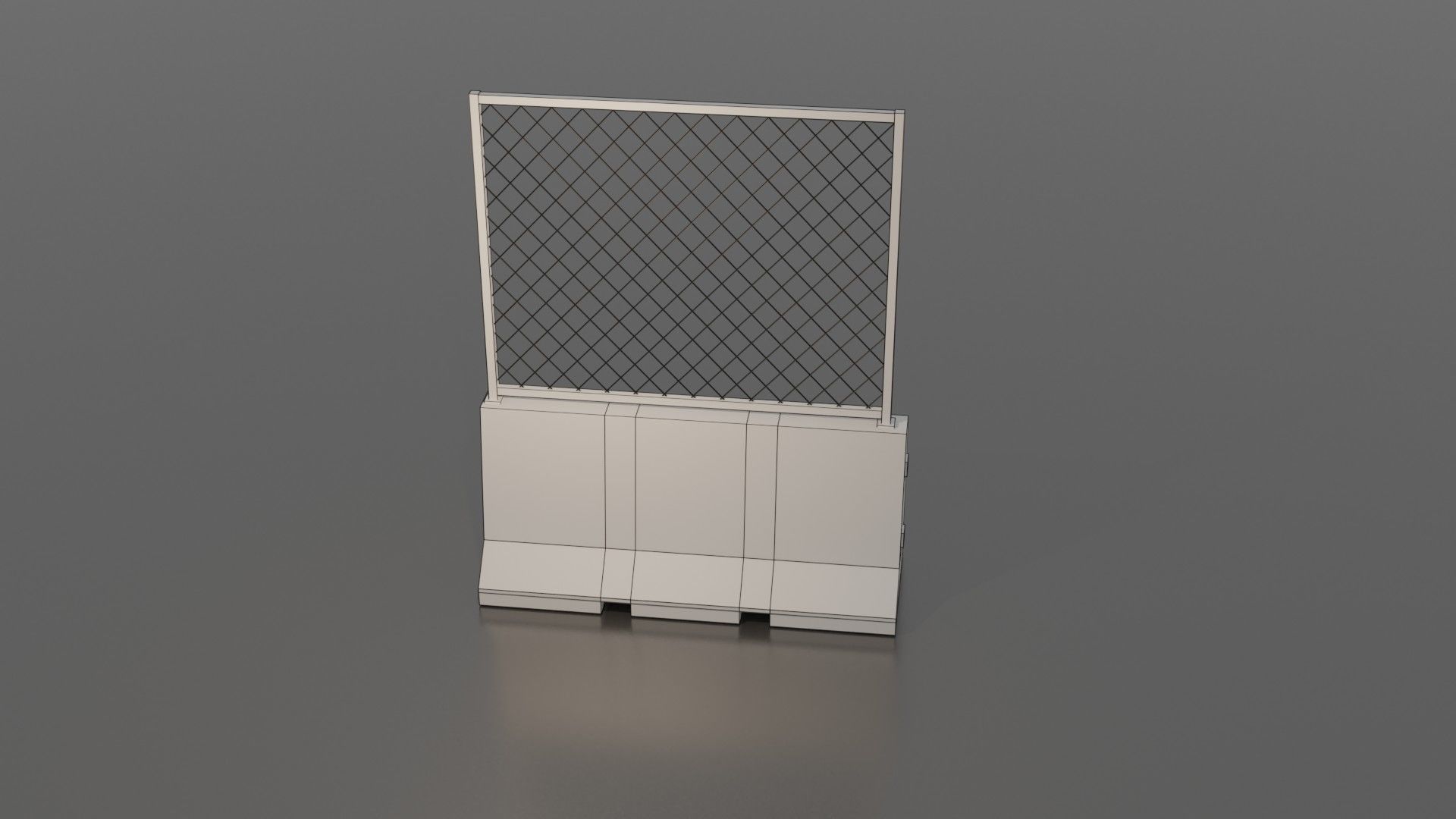 Concrete barrier  Low-poly 3D model_16