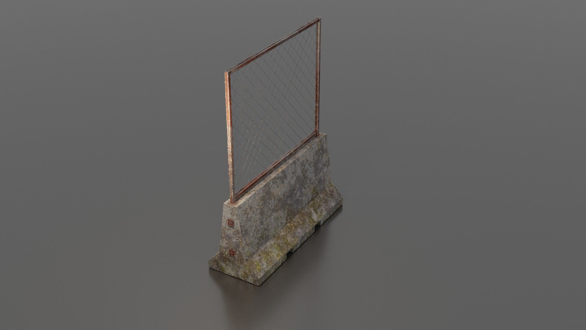 Concrete barrier  Low-poly 3D model_23