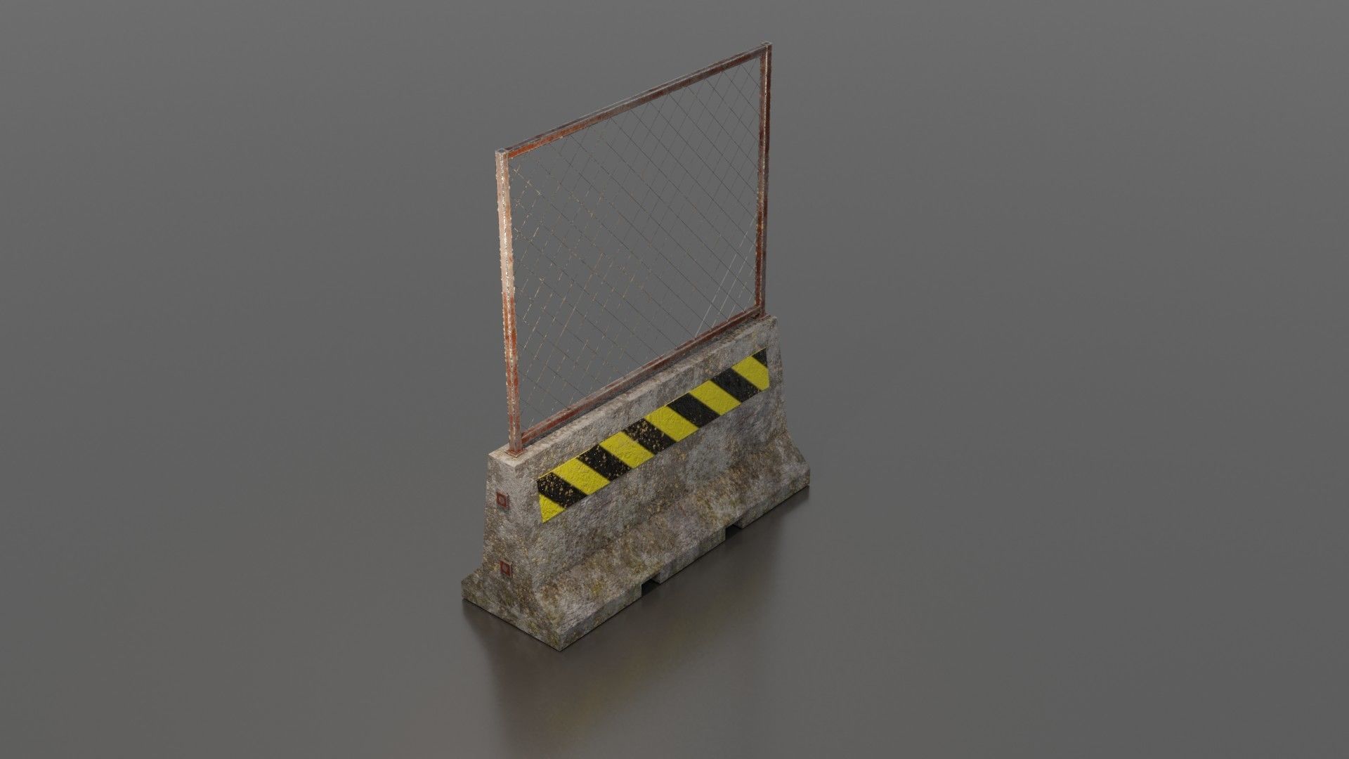Concrete barrier  Low-poly 3D model_31