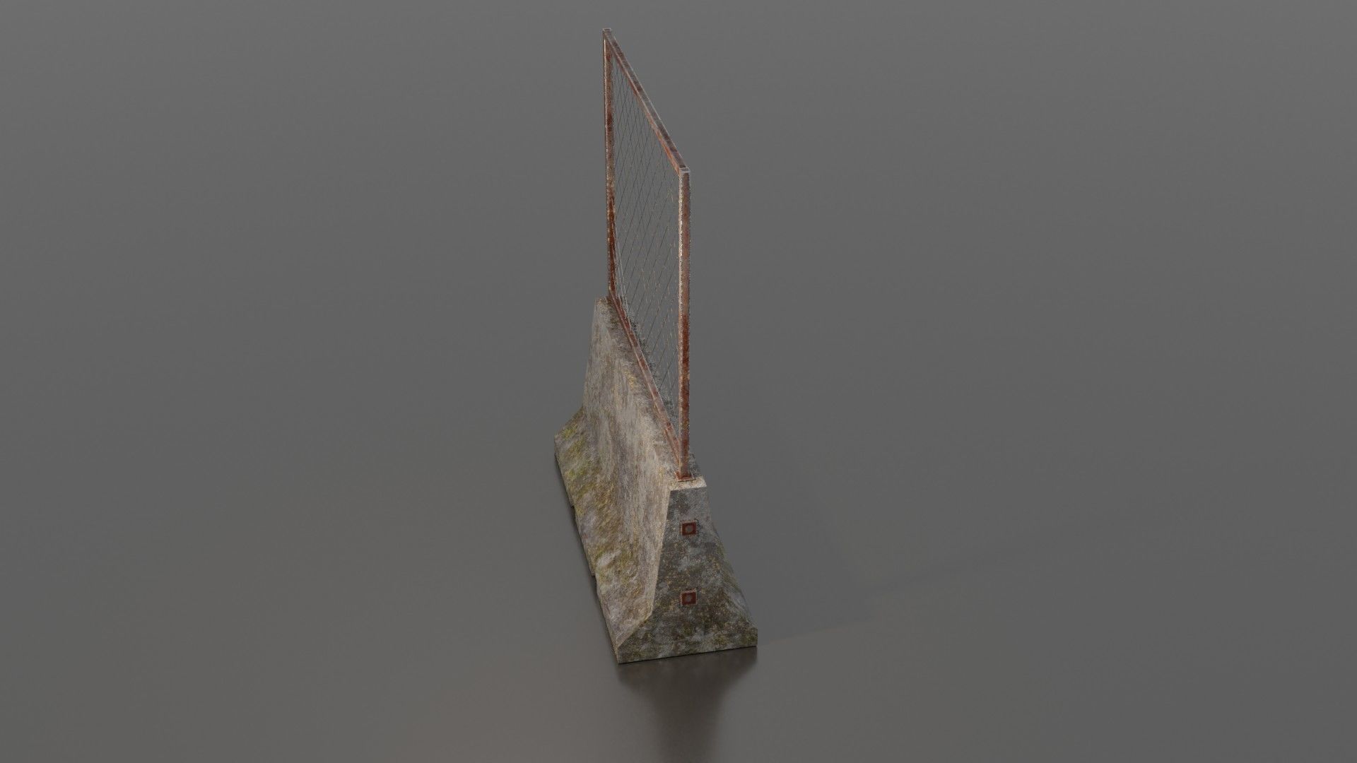 Concrete barrier  Low-poly 3D model_33