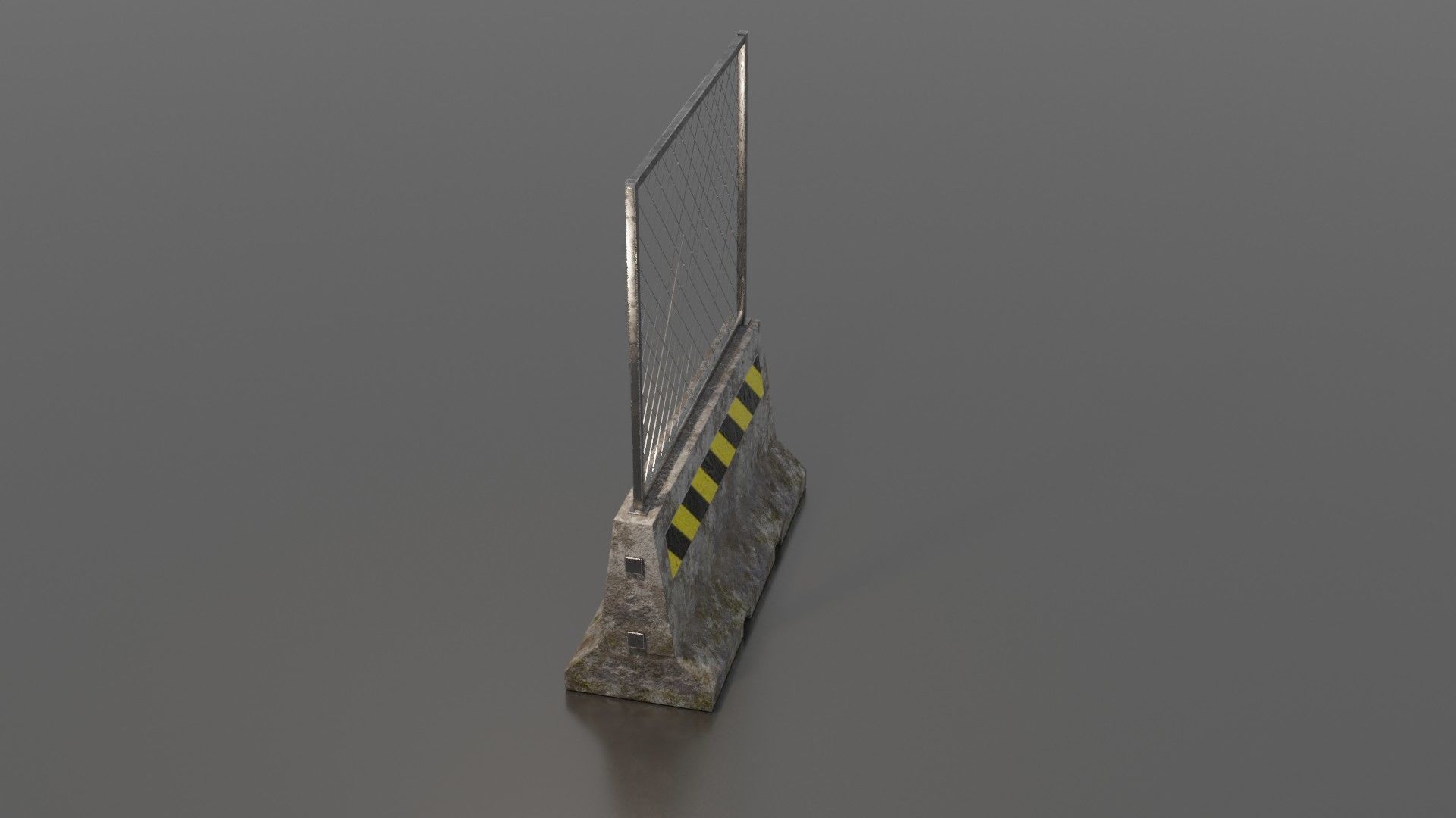 Concrete barrier  Low-poly 3D model_32