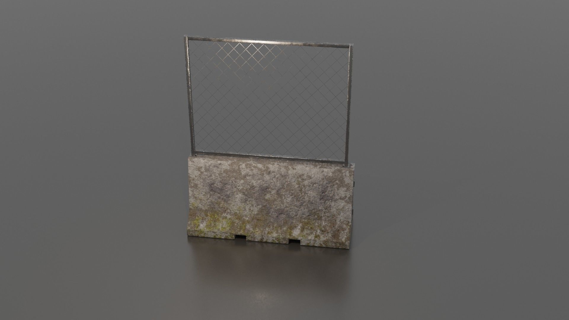 Concrete barrier  Low-poly 3D model_36