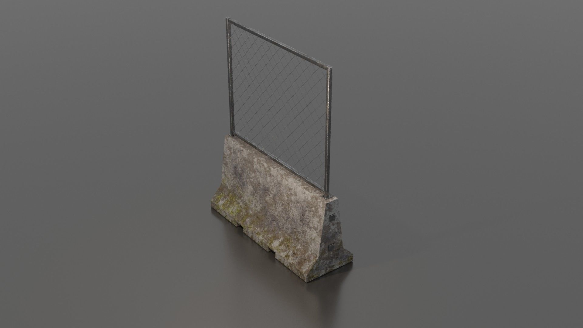 Concrete barrier  Low-poly 3D model_34