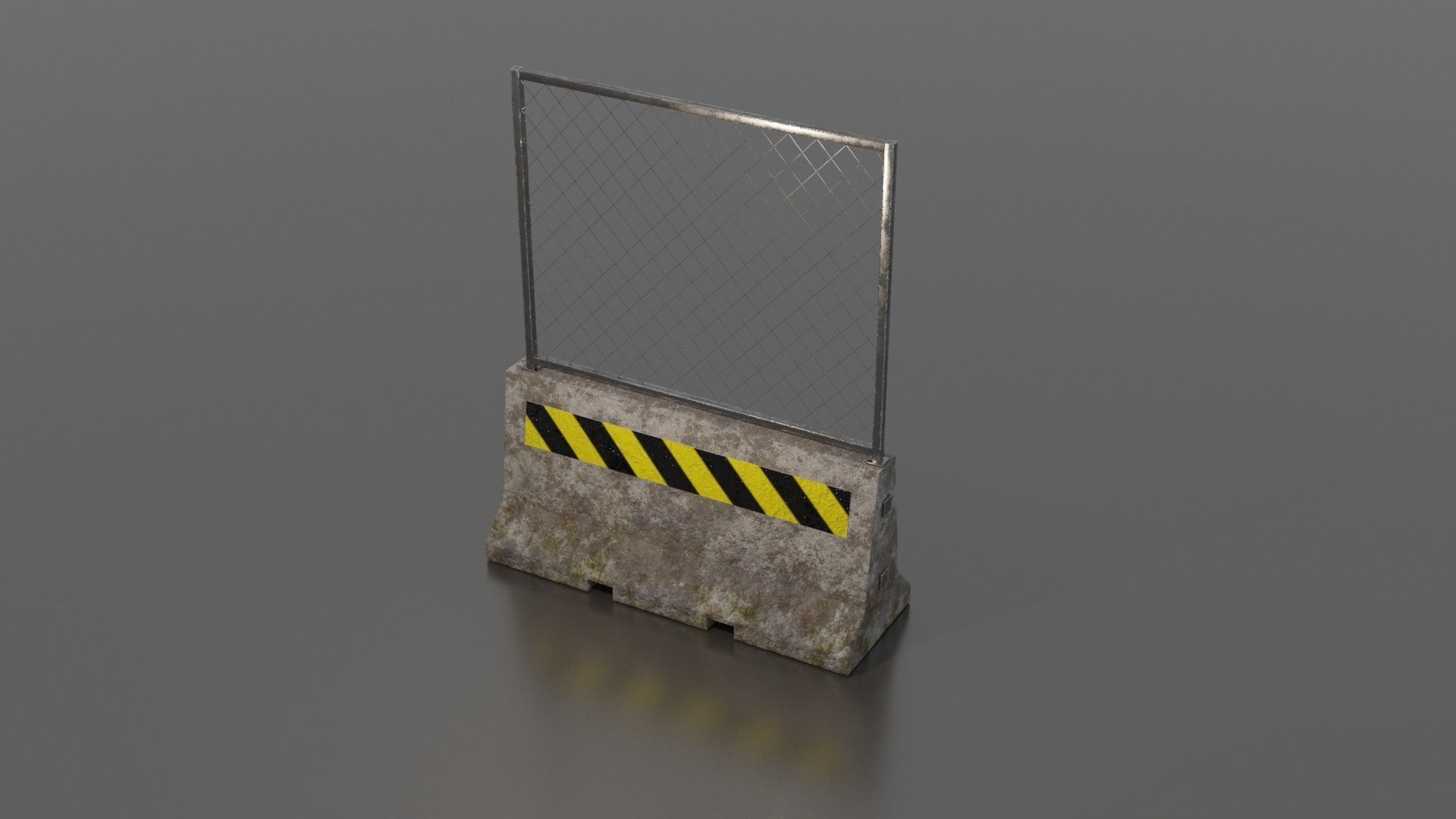 Concrete barrier  Low-poly 3D model_28