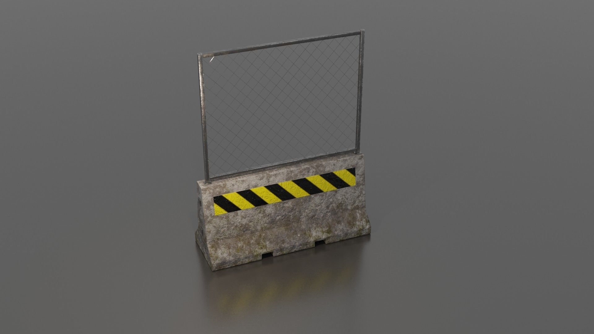 Concrete barrier  Low-poly 3D model_30