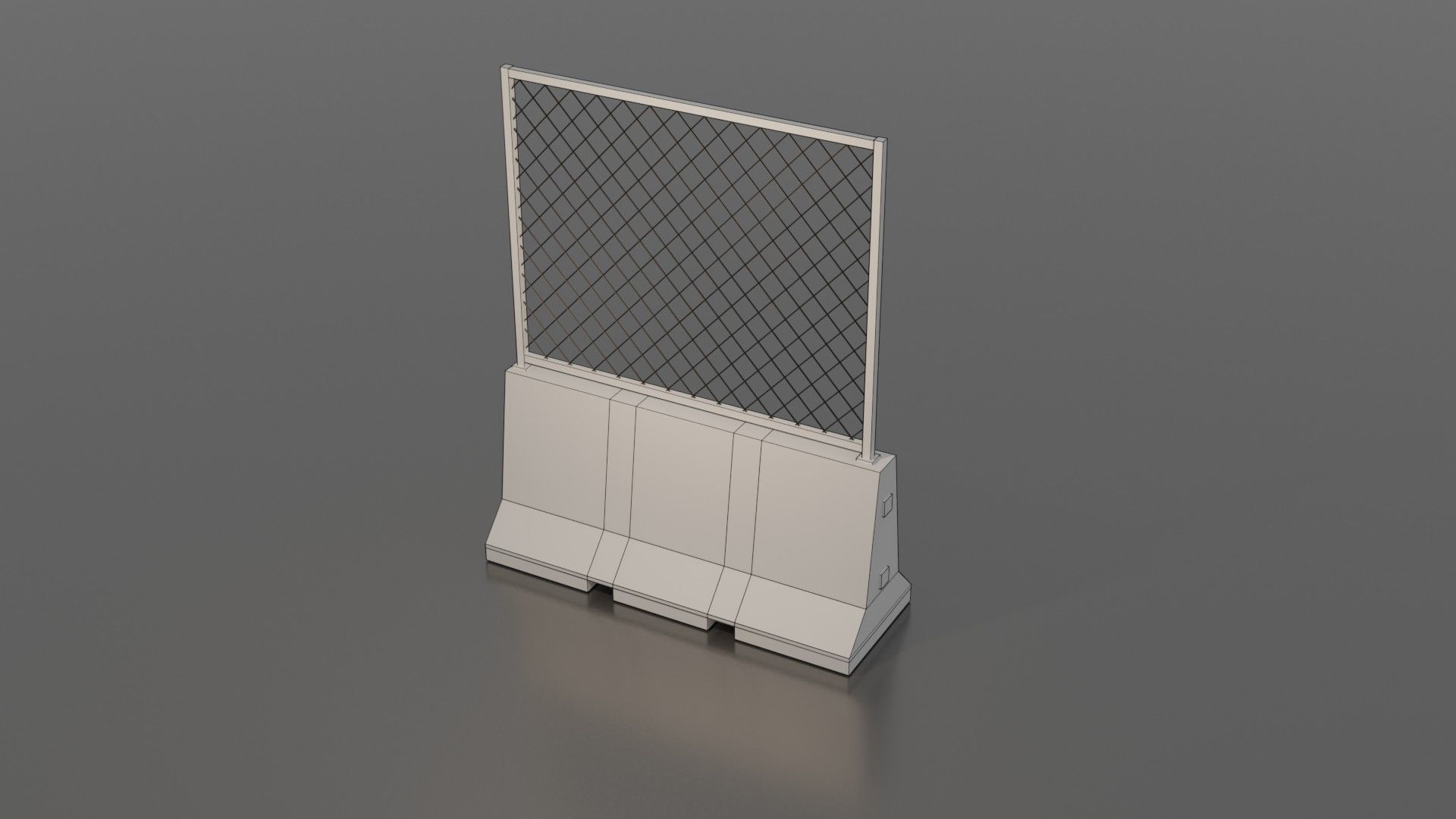 Concrete barrier  Low-poly 3D model_15