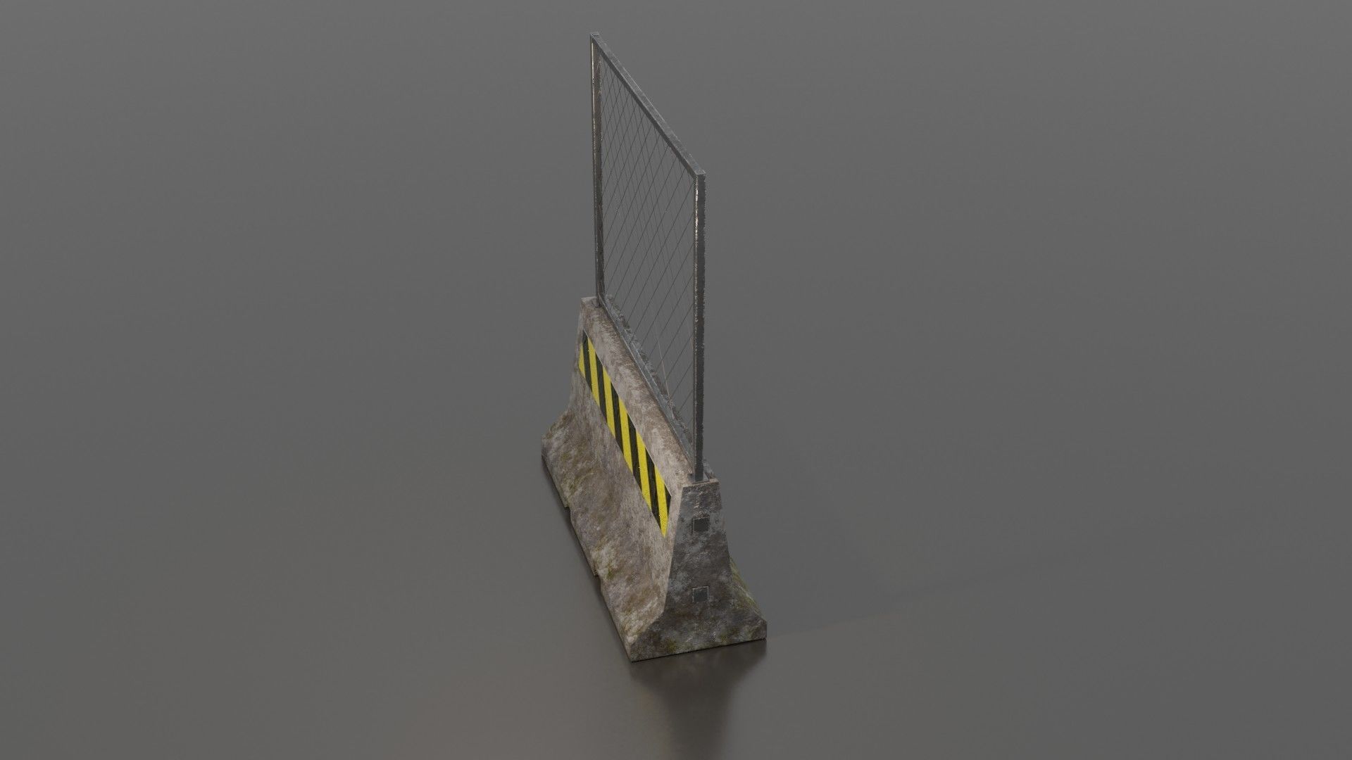 Concrete barrier  Low-poly 3D model_26